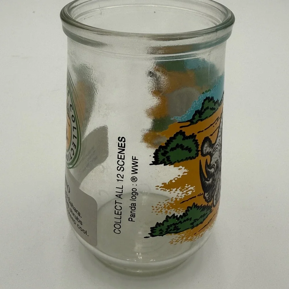 Vintage Welchs Endangered‎ Species Collection Black Rhino Jelly Jar Glass No 2